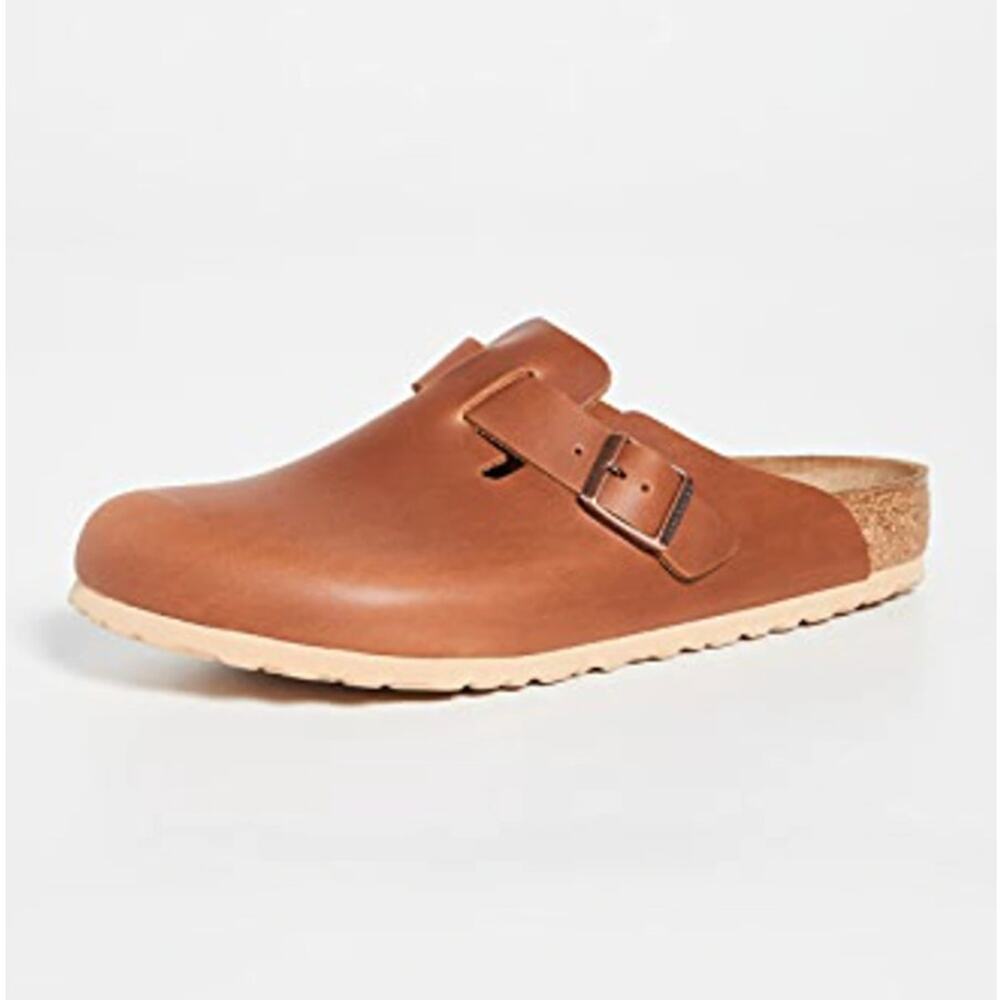 BIRKENSTOCKS x CONCEPTS Boston Oiled Leather Clog Mules Cognac Tan Sz 40